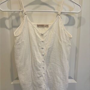 Anthropologie Dolan) white gauze Buttoned top